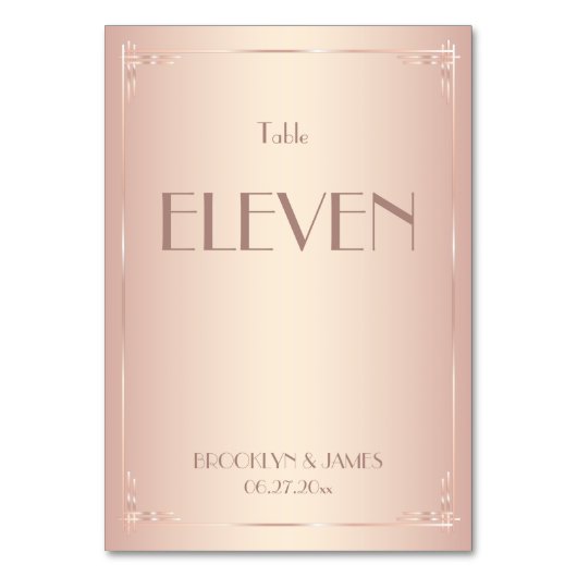 Blush Wedding Table Numbers Kaart (Voorkant)