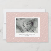 Blush Welkom Baby Girl Foto Collage Birth Aankondiging (Achterkant)