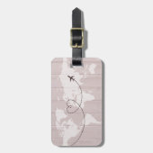 Blush Wereldkaart Bagagelabel (Voorkant verticaal)