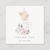 Blush Whisk Spatula Floral Utiets Hartelijk dank Vierkante Visitekaartje (Voorkant)