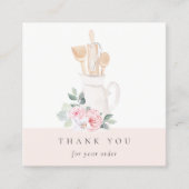 Blush Whisk Spatula Floral Utiets Hartelijk dank Vierkante Visitekaartje (Voorkant)