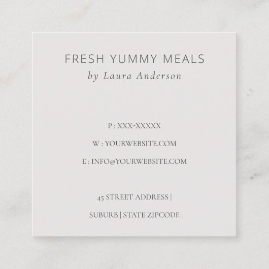 Blush Whisk Spatula Floral Utiets Hartelijk dank Vierkante Visitekaartje (Achterkant)