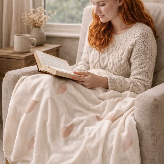 Blush Whisper Petals Fleece Blanket Deken