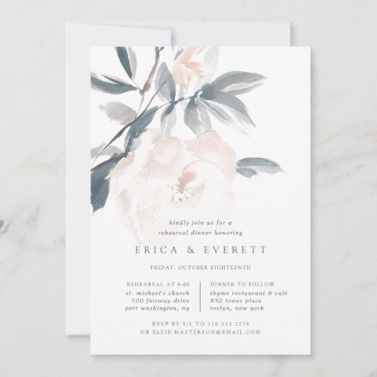 Blush Whisper repesal Dinner Invitation Kaart (Voorkant)