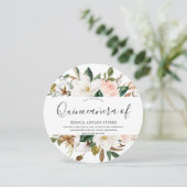 Blush & White Beauful Flowers Quinceanera Kaart (Staand voorkant)