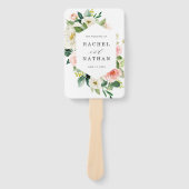 Blush White Bloom Bloemen Bruiloft Programma Handwaaier (Voorkant)