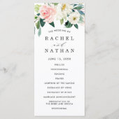 Blush White Bloom Bloemen Bruiloft Programma Programmakaart (Voorkant)