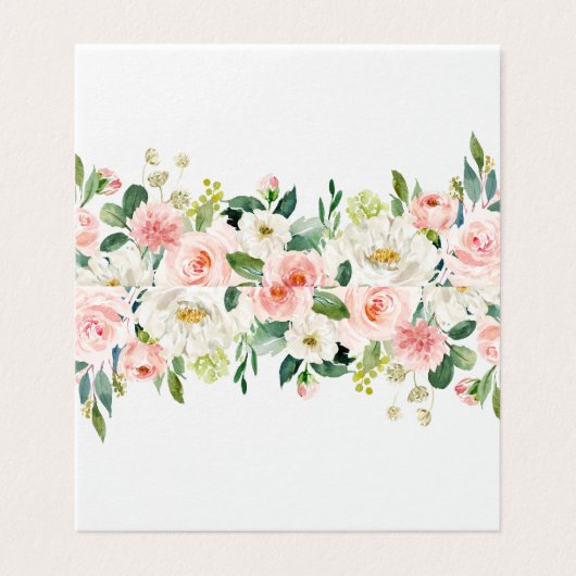 Blush White Bloom Bloemen Tafel Plaats Kaart (Buitenkant ongevouwen)