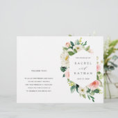 Blush White Bloom Floral Folded Wedding Programme (Staand voorkant)