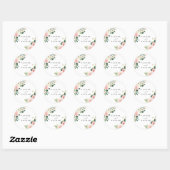 Blush White Bloom Floral gepersonaliseerd Ronde Sticker (Vel)