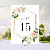 Blush White Bloom Floral Wedstrijding Table Number Kaart