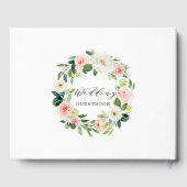 Blush White Bloom Floral Wreath Bruiloft Gastenboe Gastenboek (Achterkant)