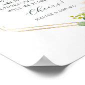 Blush White Bloom Gold Hexagon Lijst Open Bar Poster (Hoek)