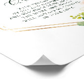 Blush White Bloom Gold Hexagon Wedding Guest Quilt Poster (Hoek)