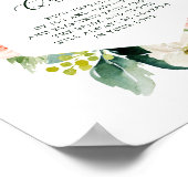 Blush White Bloom Hexagon Wedding Guest Quilt Sign Poster (Hoek)