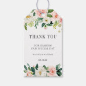 Blush White Bloom Waterverf bruiloft dank u Cadeaulabel (Voorkant)