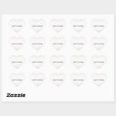 Blush White Cream Zebra Gold Confetti Sparkle Hart Sticker (Vel)