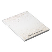 Blush White Cream Zebra Gold Confetti Sparkle Notitieblok (Schuin)