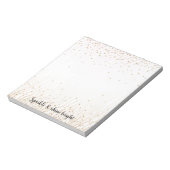 Blush White Cream Zebra Gold Confetti Sparkle Notitieblok (Linkerzijde)