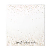 Blush White Cream Zebra Gold Confetti Sparkle Notitieblok (Voorkant)