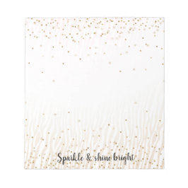 Blush White Cream Zebra Gold Confetti Sparkle Notitieblok