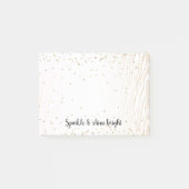 Blush White Cream Zebra Gold Confetti Sparkle Post-it® Notes (Voorkant)