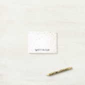 Blush White Cream Zebra Gold Confetti Sparkle Post-it® Notes (Op bureau)