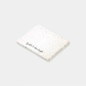 Blush White Cream Zebra Gold Confetti Sparkle Post-it® Notes (Schuin)