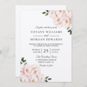 Blush & White Elegant All Seasons Weddenschap Kaart (Voorkant / Achterkant)