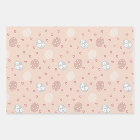 Blush & White Elegant Boho Pasen Inpakpapier Vel (Voorkant)