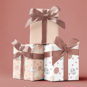 Blush & White Elegant Boho Pasen Inpakpapier Vel