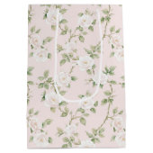 Blush White Floral Vrijgezellenfeest Medium Cadeauzakje (Achterkant)