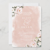 Blush & White Floral Waterverf Mooi huwelijk Kaart (Voorkant)