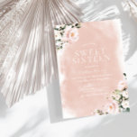 Blush & White Floral Waterverf Sweet 16 Kaart<br><div class="desc">Blush & White Floral Waterverf Sweet 16 Uitnodiging Zie bijbehorend collectie in Niche en Nest Store</div>