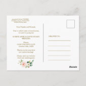 Blush White Floral Wedding Postponed New Plan Briefkaart (Achterkant)