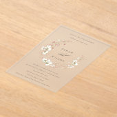 Blush White Floral Wreates Couples Shower Invite Acryl Uitnodigingen (Laagn)