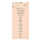 Blush white florals bruiloftsprogramma reclamekaart (Achterkant)