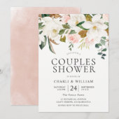 Blush & White Florals Elegant Couples Shower Kaart (Voorkant / Achterkant)