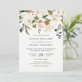 Blush & White Florals Elegant Modern Wedding Kaart (Staand voorkant)