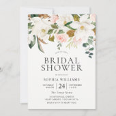 Blush & White Florals Elegant Vrijgezellenfeest Kaart (Voorkant)