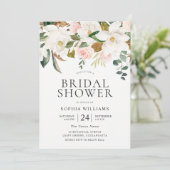 Blush & White Florals Elegant Vrijgezellenfeest Kaart (Staand voorkant)