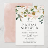 Blush & White Florals Elegant Vrijgezellenfeest Kaart (Voorkant / Achterkant)