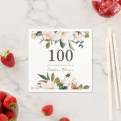 Blush & White Flowers 100th Birthday Party Servet (Insitu)