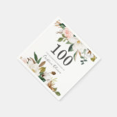 Blush & White Flowers 100th Birthday Party Servet (Hoek)