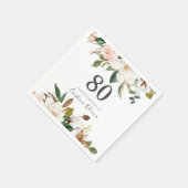 Blush & White Flowers 80th Birthday Party Servet (Hoek)