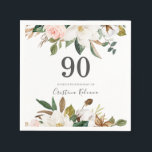 Blush & White Flowers 90th Birthday Party Servet<br><div class="desc">Blush & White Flowers 90th Birthday Party Napkin Zie bijbehorend collectie in Niche en Nest Store</div>