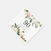 Blush & White Flowers 90th Birthday Party Servet (Hoek)
