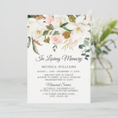 Blush & White Flowers in Loing Memorial Service Kaart (Staand voorkant)