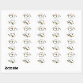 Blush & White Flowers Wedding or Engagement Party Ronde Sticker (Vel)
