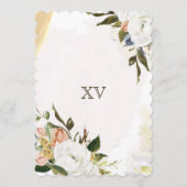 Blush White Gold Charro Floral Boot Quinceanera Kaart (Achterkant)